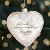 Frosted Glass Heart Ornament     