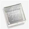 alt='We're Engaged Personalized Glass Jewelry Box '