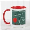 Chalkboard Teacher Personalized Coffee Mug- 11 oz.- Red - 4040-R