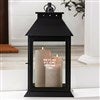 Black Engraved Message Candle Lantern