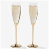 Classic Personalized Gold Wedding Flute Set