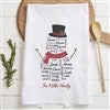 alt='Snowman Repeating Name Personalized Christmas Tea Towel'
