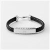 Product Thumbnail Engraved Sterling & Leather ID Bracelet
