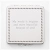Engraved Beaded Square Compact Mirror  