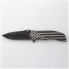 Open Engraved American Flag Pocket Knife