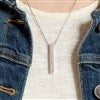 Product Thumbnail Sterling Vertical Cube Necklace Worn