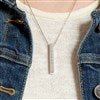 Sterling Silver Cube Necklace Worn