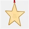 Gold Star Metal Ornament, Front View