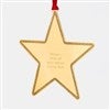 Product Thumbnail Gold Star Metal Ornament, Front View