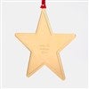 Gold Metal Star Ornament, Back View