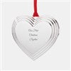 Silver Heart Locket Ornament, Front View