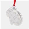 Engraved Silver Mitten 3D Ornament Front