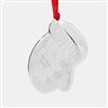 Engraved Silver Mitten 3D Ornament Back