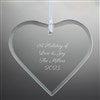 Engraved Glass Heart Ornament  