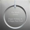 Engraved Round Glass Ornament