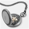 Gunmetal Skeleton Dial Pocket Watch