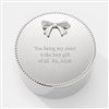 Product Thumbnail Top of Crystal Bow Round Keepsake Box 