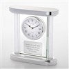Product Thumbnail Engraved Silver and Glass Column Clock 