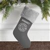 Pmall thumb Personalized Logo Grey Fur Cuff Christmas Stocking - 46982