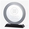 Pmall thumb Engraved Logo Round Smoke-Grey Glass Award  - 47167