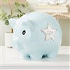 Product Thumbnail Blue Ceramic Piggy Bank Engraved
