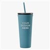 Pmall thumb Personal Logo Corkcicle 24oz Cold Cup with Straw- Teal  - 47441