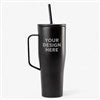 Pmall thumb Personal Logo Corkcicle 30oz Cold Cup with Handle- Black  - 47442