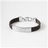 Product Thumbnail Leather ID Bracelet in Brown/Silver