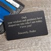 Product Thumbnail  Engraved Message Metal Wallet Card