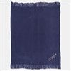 Pmall thumb Embroidered Logo Navy Knit Fringed Throw Blanket - 49811