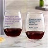 Product Thumbnail Stemless Wine Glass (Front & Back View)