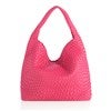 Product Thumbnail Woven Leather Hobo Bag in Magenta