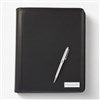 Pmall thumb Engraved Logo Black Vegan Leather Padfolio and Pen Set - 51354