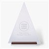 Pmall thumb Engraved Logo Large Glass Triangle Award with Wood - 51601