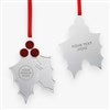 Pmall thumb Engraved Logo Silver Sparkling Holly Ornament - 52684