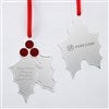 Pmall thumb Engraved Logo Silver Sparkling Holly Ornament - 52684