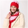 Product Thumbnail Red & Pink Scarf & Hat - Model View