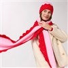Product Thumbnail Red & Pink Scarf & Hat - Model View