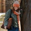 Product Thumbnail Orange & Tan Scarf & Hat - Model View