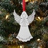 Silver Angel Flat Ornament on Tree
