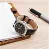 Pmall thumb Engraved Logo Citizen Milestone Quartz Black Leather & Silver Watch - 48254