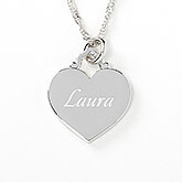 Personalized Sterling Silver Heart Necklace - 10065
