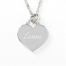 Personalized Sterling Silver Heart Necklace - 10065