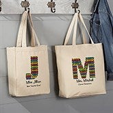 Personalized Tote Bags for Teachers - Crayon Letter - 10087