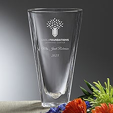Personalized Logo Engraved Logo Crystal Vase  - 10108