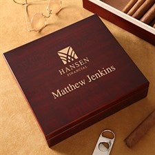Personalized Corporate Engraved Logo Humidor  - 10123