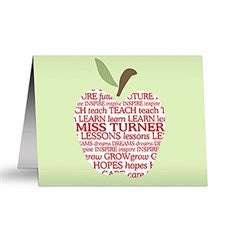 Personalized Note Cards for Teachers - Apple - 10203