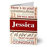 Personalized Congratulations Greeting Cards - Here's To You - 10204