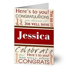 Personalized Congratulations Greeting Cards - Heres To You - 10204