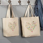 Personalized Canvas Tote Bag - Her Heart Of Love - 10352